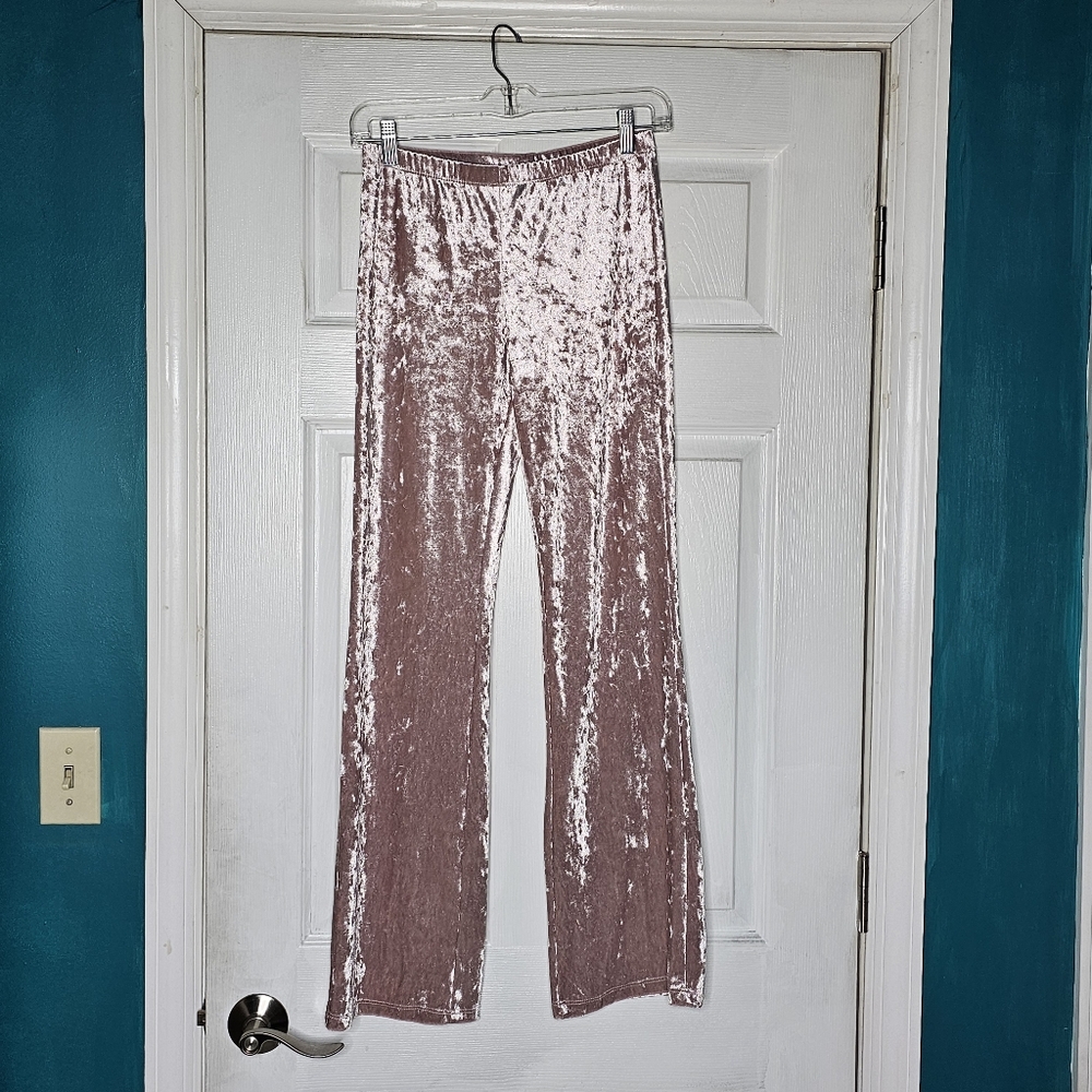 Brushed Velvet Light Blush Pants Medium